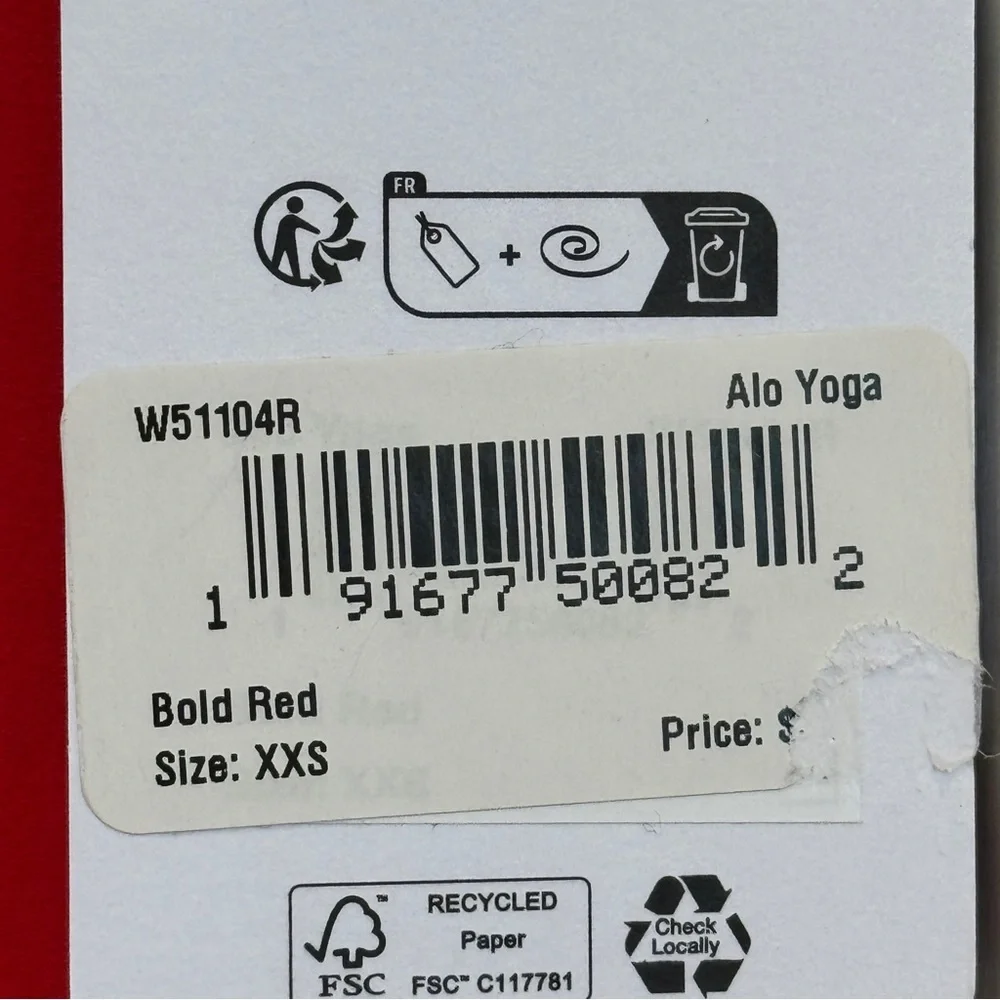 NWT Alo Bold Red Alosoft Leggings High Waisted 7/8 Pants Yoga Workout Brand New
